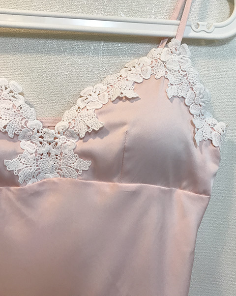 Silk lace slip gown pajama set pink blue navy styl