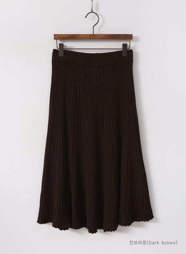 Winter Banding Flare Wrinkled Skirt Women Long Ple