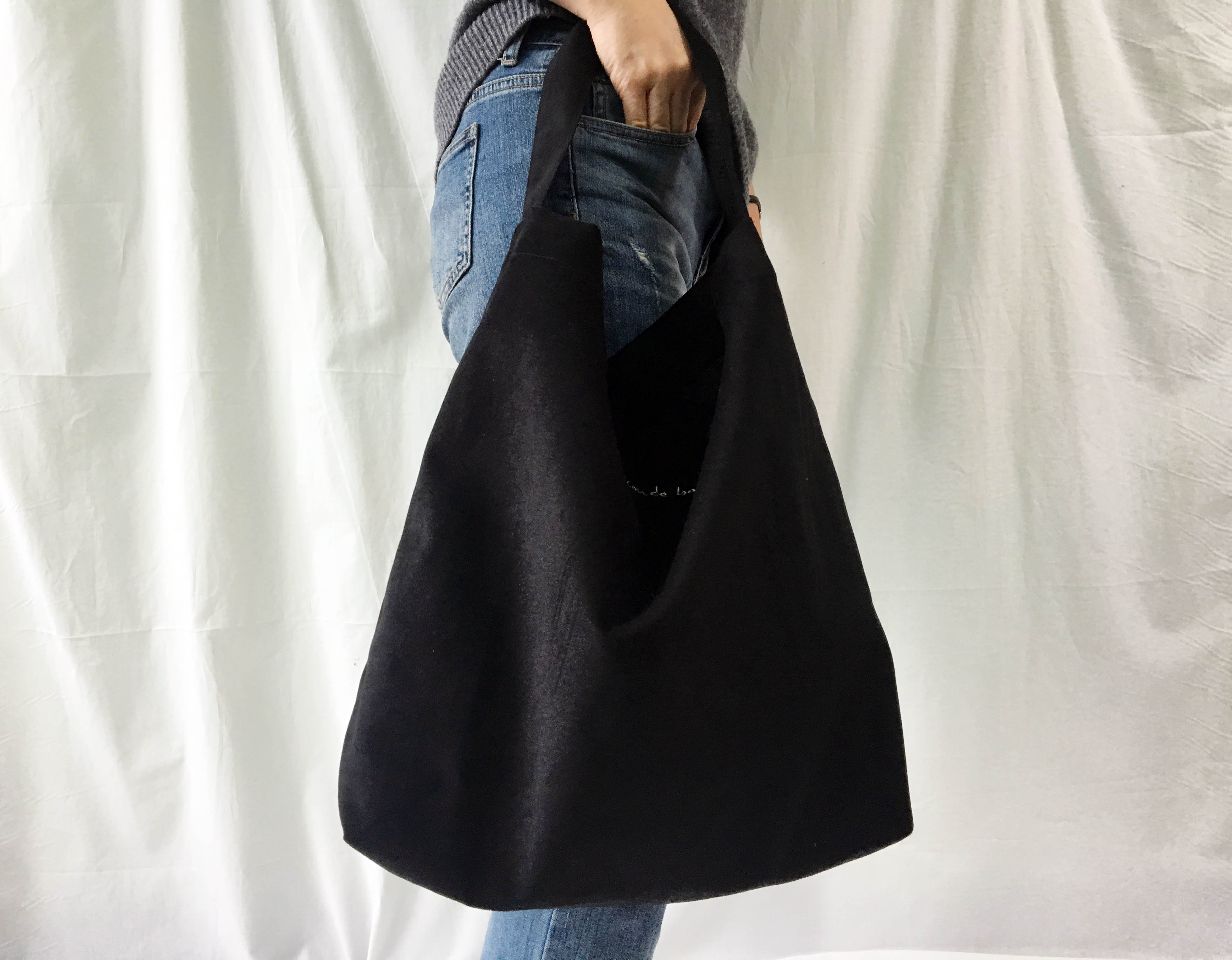 Saint Suede Eco Bag Back Hobo Bag _Black Natural W