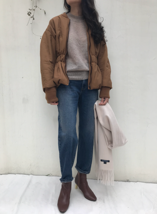 Same-day shipping open wool muffler neat natural l