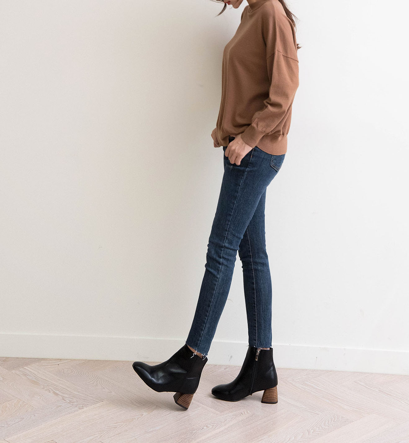 Sheme Wood Sheep Black Suede Leather Ankle Boots 6