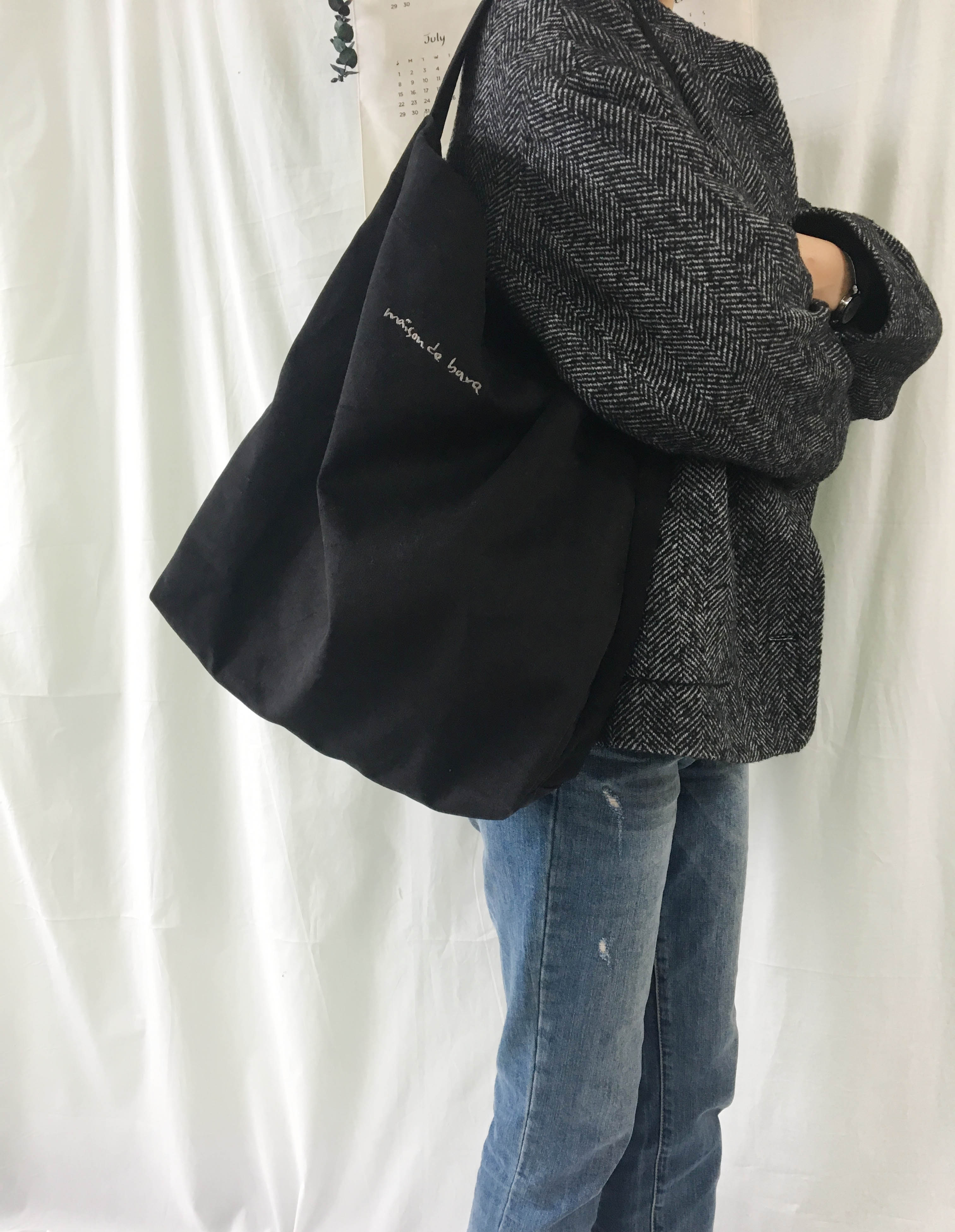 Saint Suede Eco Bag Back Hobo Bag _Black Natural W