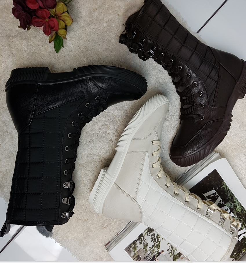 Lace up padded boots 222 Luxurious cute casual lon