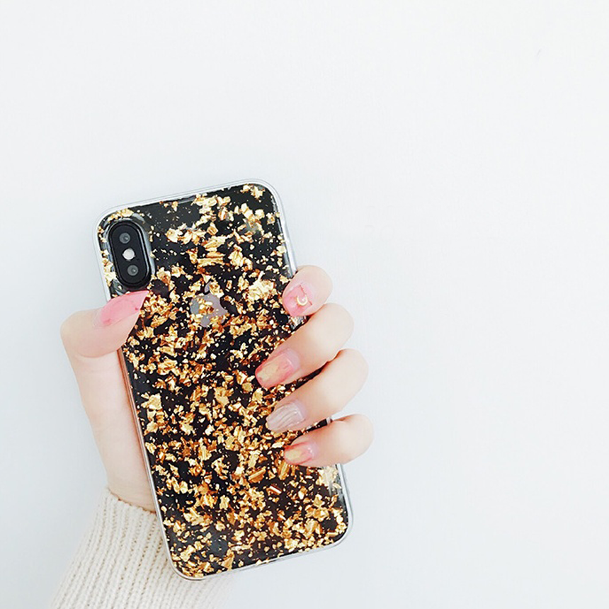 Gold iPhone 8 shiny case plus card storage Popular