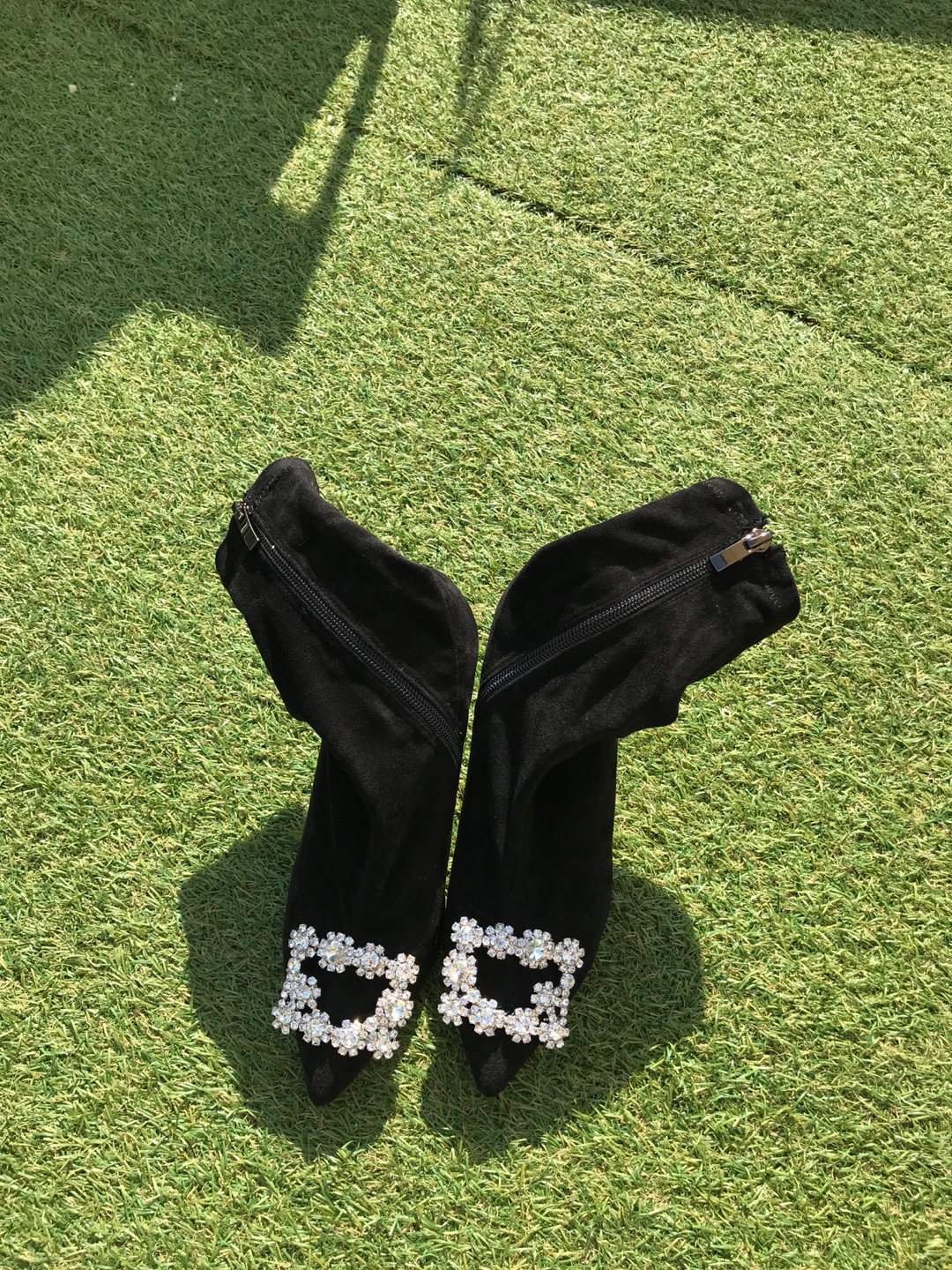Bling Square Span Boots Date Look IG Stripe Looks 