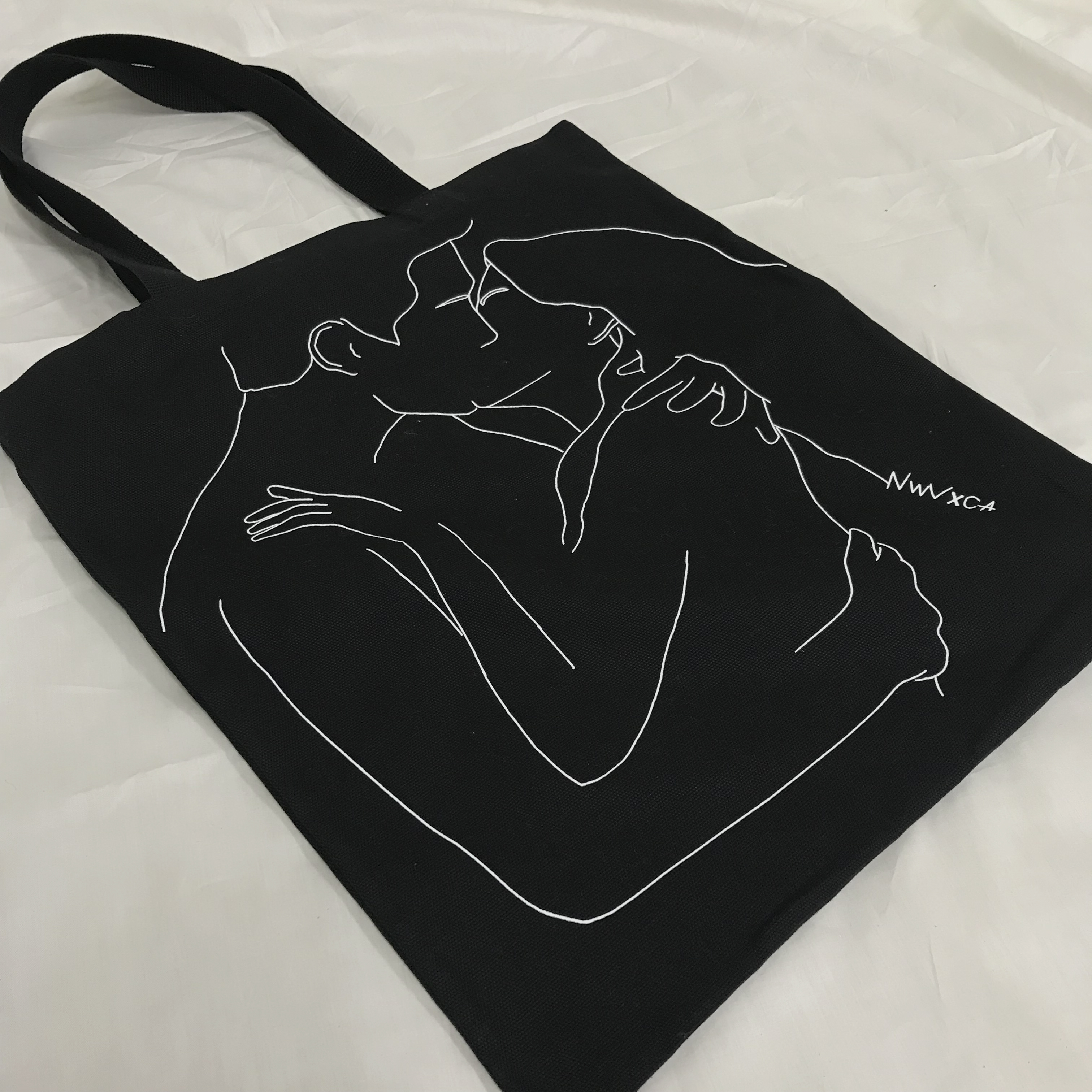 New Wave Drawing Eco Bag Back Canvas Bag Daily Wom