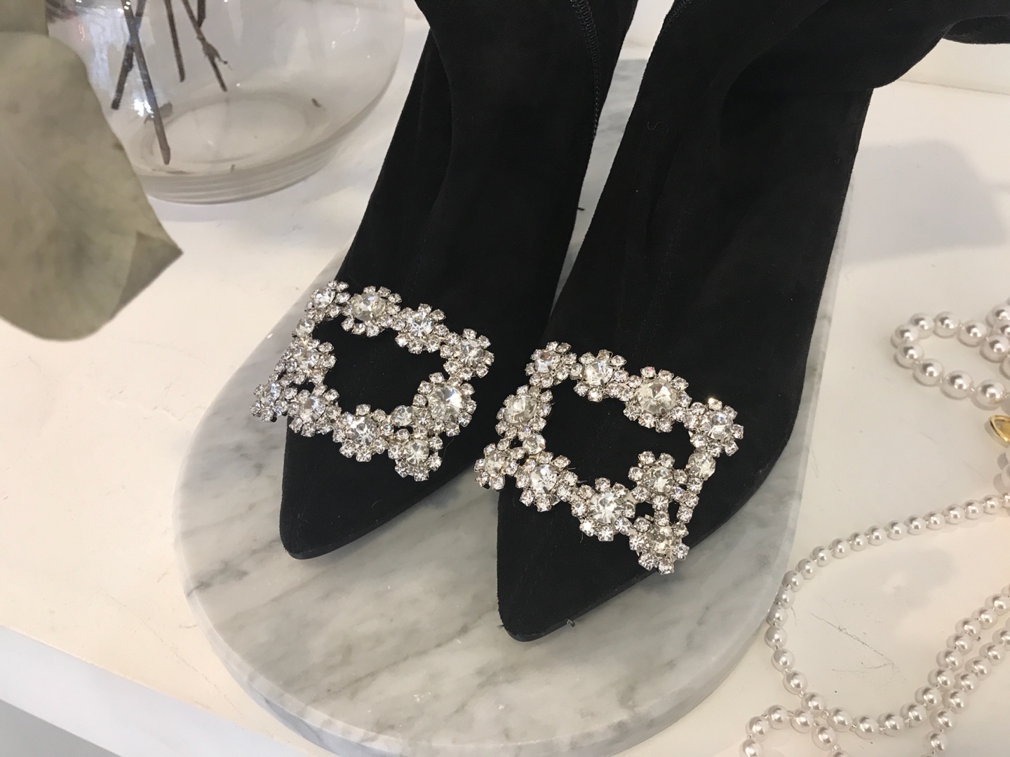 Bling Square Span Boots Date Look IG Stripe Looks 