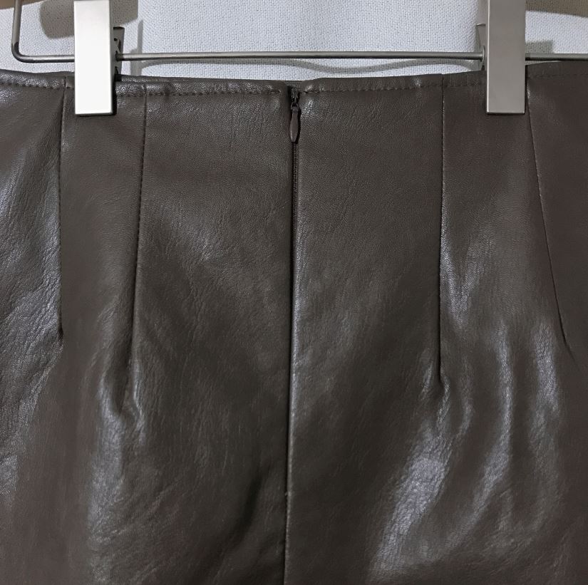 Vogue black incision hooded long skirt Reza leathe