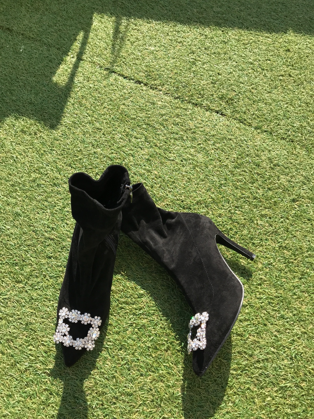 Bling Square Span Boots Date Look IG Stripe Looks 
