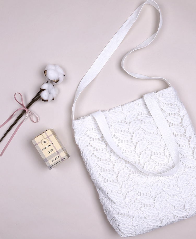 CLOI Fairy Fairy Lace Eco Bag White Black Bag Ligh