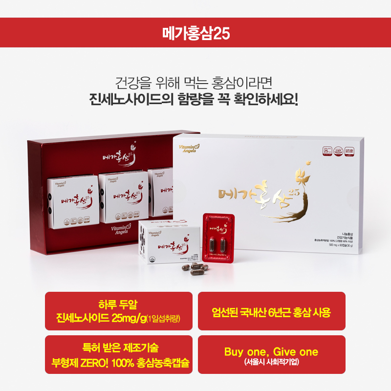 Korea Ginseng Mega Red Ginseng 25 Vitamin Angels H