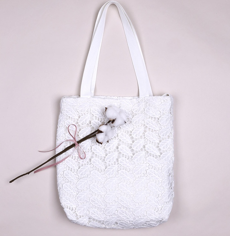 CLOI Fairy Fairy Lace Eco Bag White Black Bag Ligh