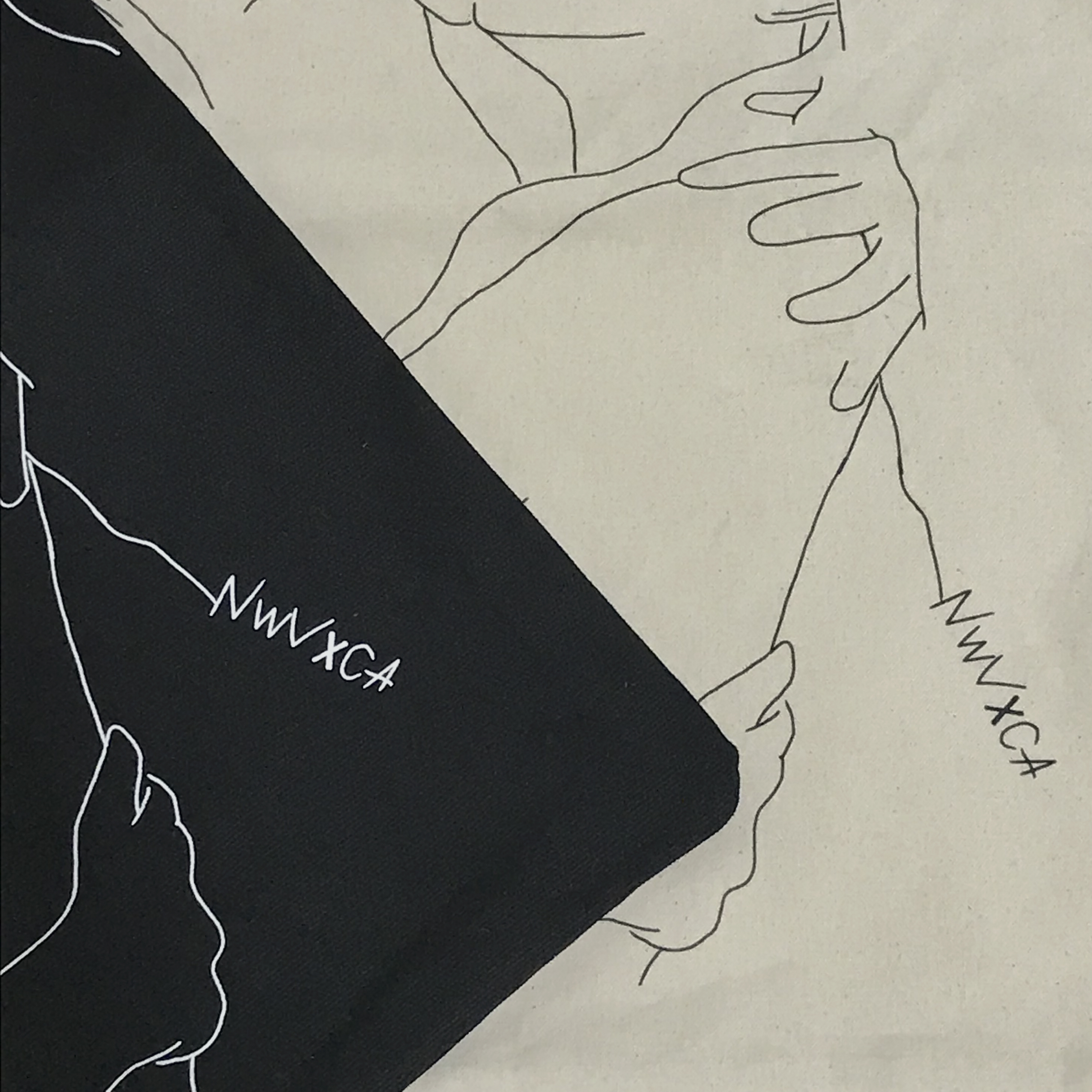 New Wave Drawing Eco Bag Back Canvas Bag Daily Wom