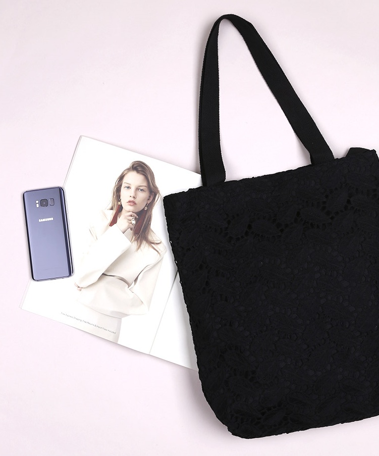 CLOI Fairy Fairy Lace Eco Bag White Black Bag Ligh