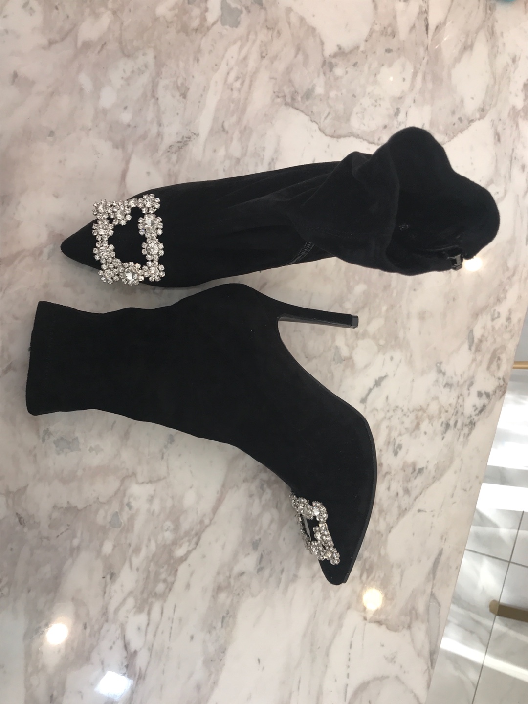 Bling Square Span Boots Date Look IG Stripe Looks 
