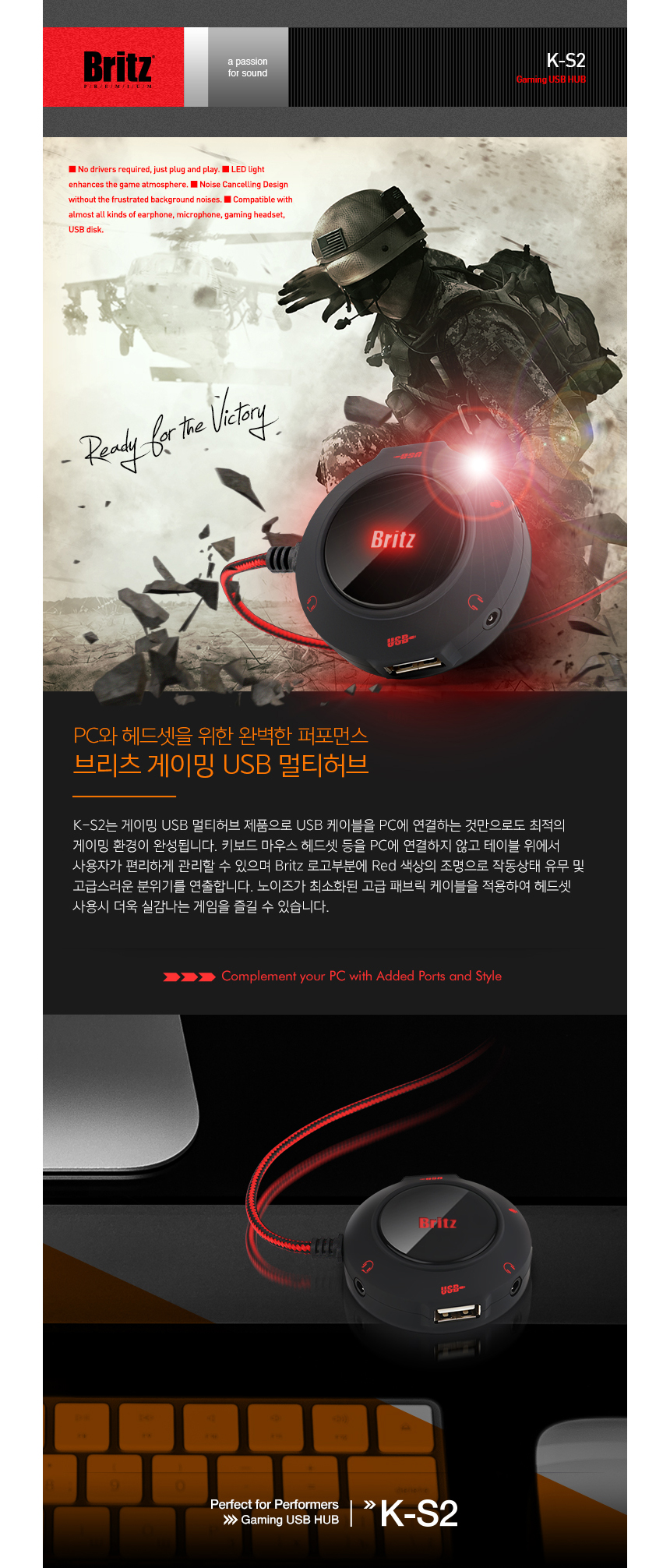 Burritos K-S2 Gaming Multi USB hub Handsome size E