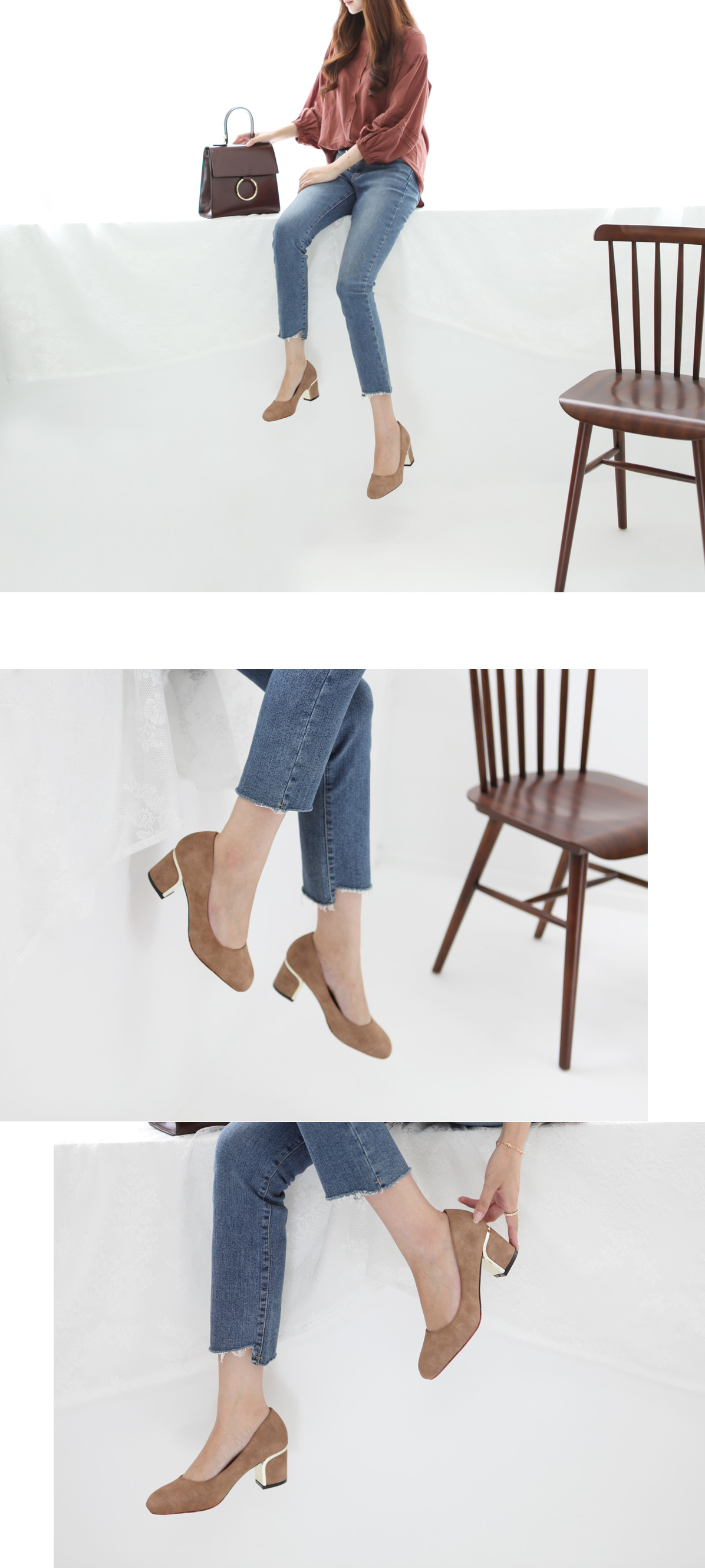 Mulley Suede Pumps Middel Hill Green Brown Black 2