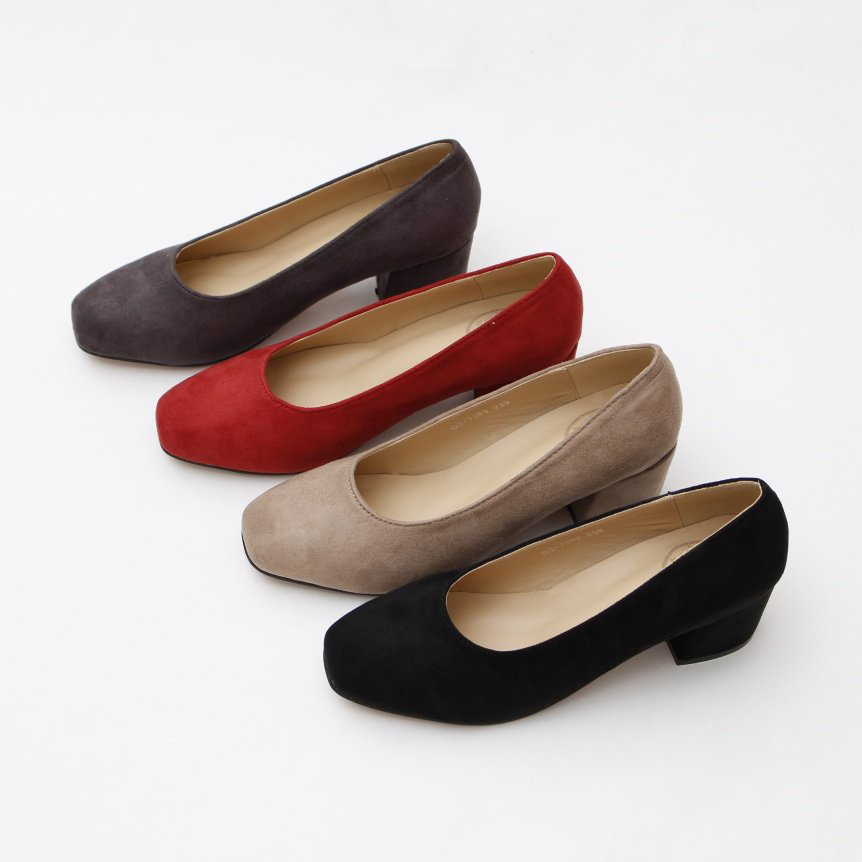 Suede round nose pumps 6cm midsole 6cm Shoes 6cm w