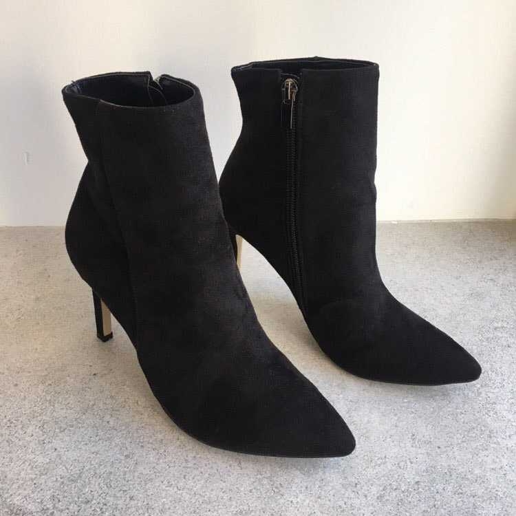Suede Angle Boots Heel Jacket