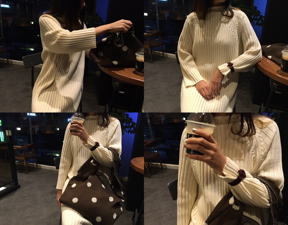 Winter 80% dot Eco-back knit wool 80 Recommended b