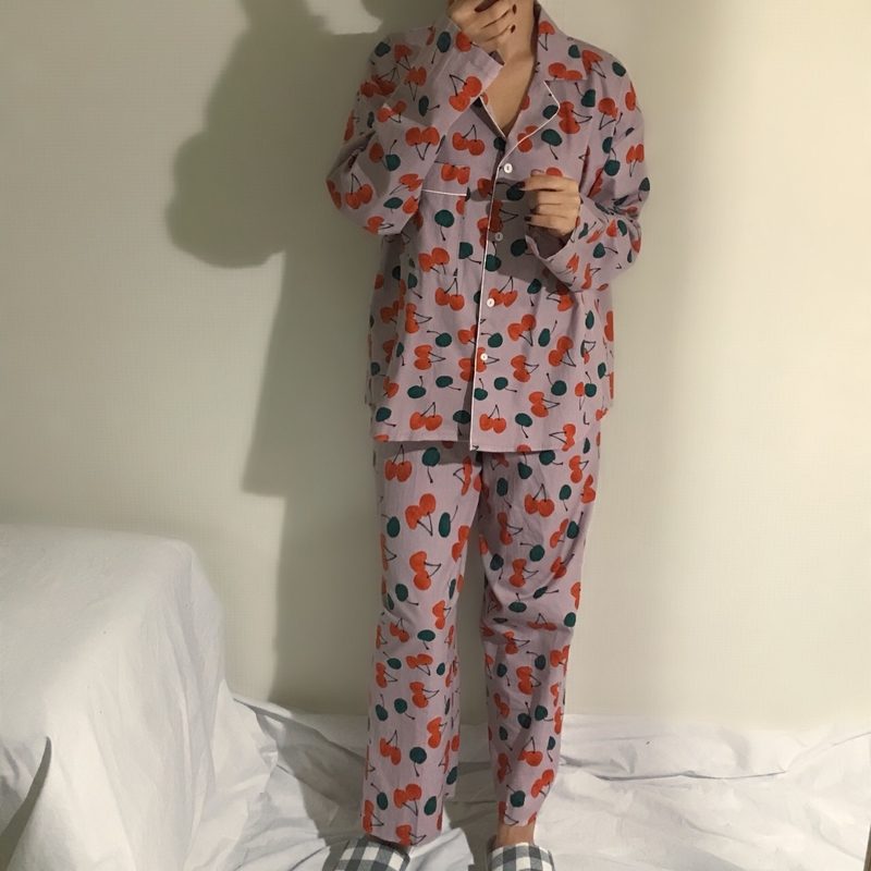 Cotton Cherry Pajama Set Park Shi-chou A luxurious