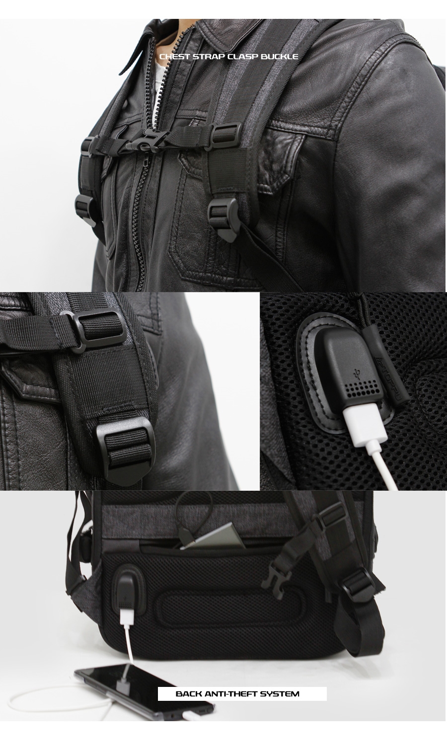 Europe Travel Carrier Backpacks USB Notebook 20s M