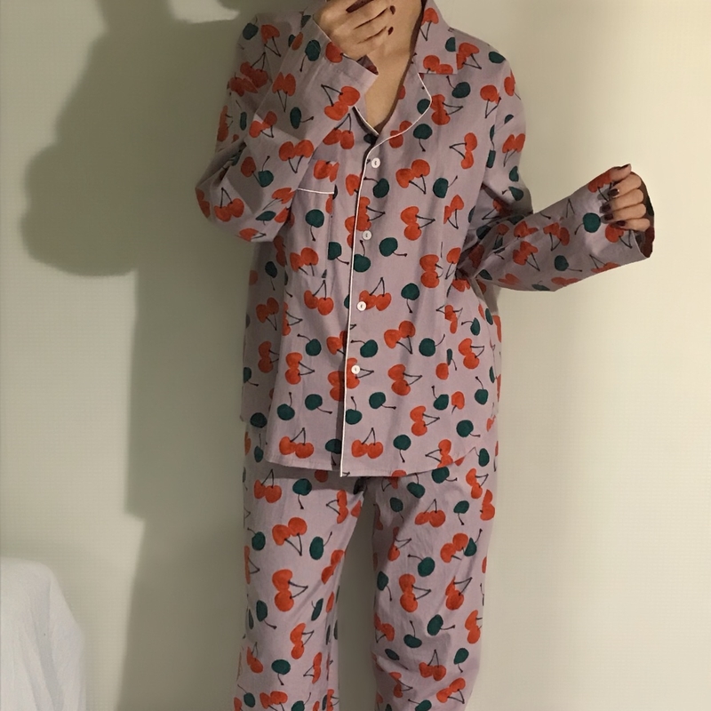 Cotton Cherry Pajama Set Park Shi-chou A luxurious