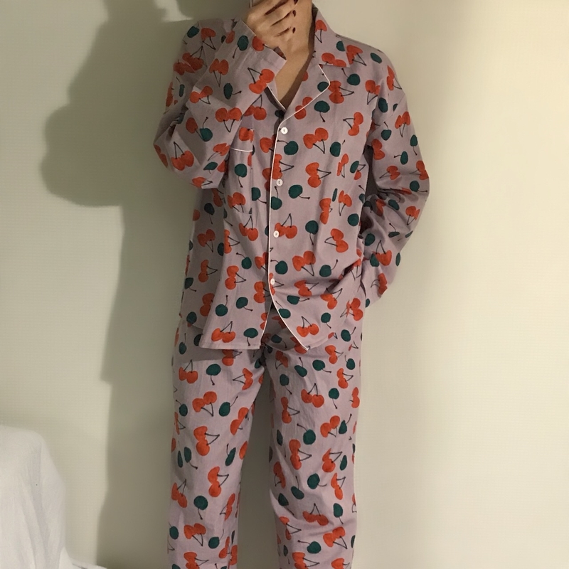 Cotton Cherry Pajama Set Park Shi-chou A luxurious