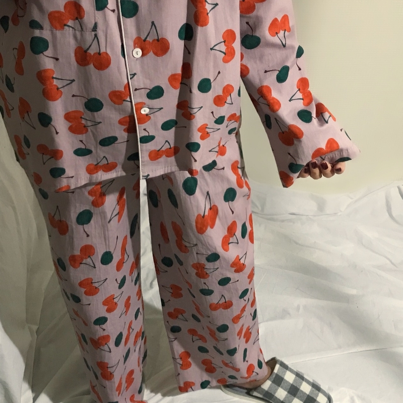 Cotton Cherry Pajama Set Park Shi-chou A luxurious