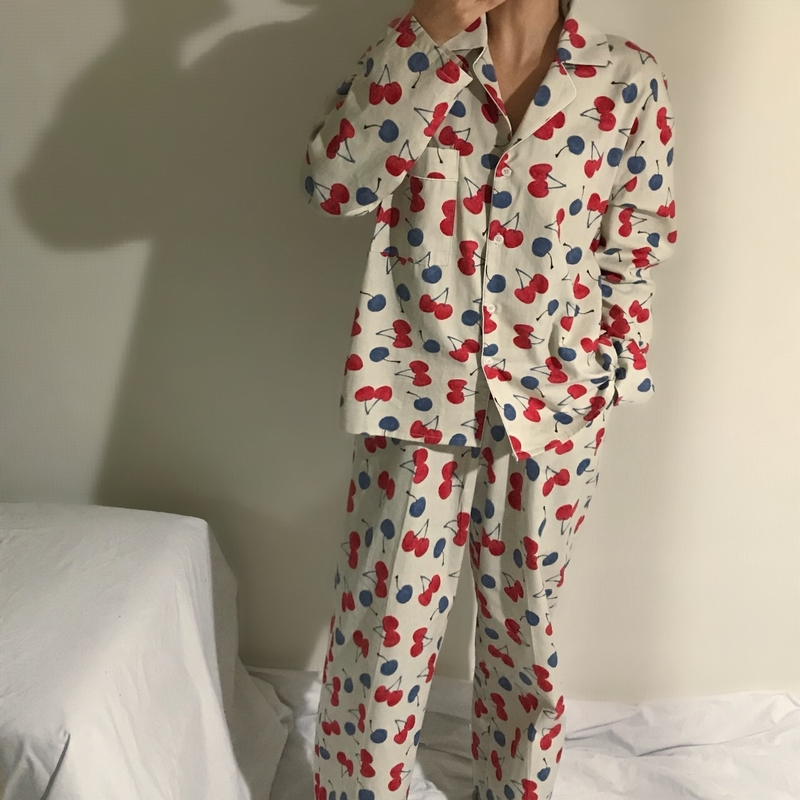 Cotton Cherry Pajama Set Park Shi-chou A luxurious