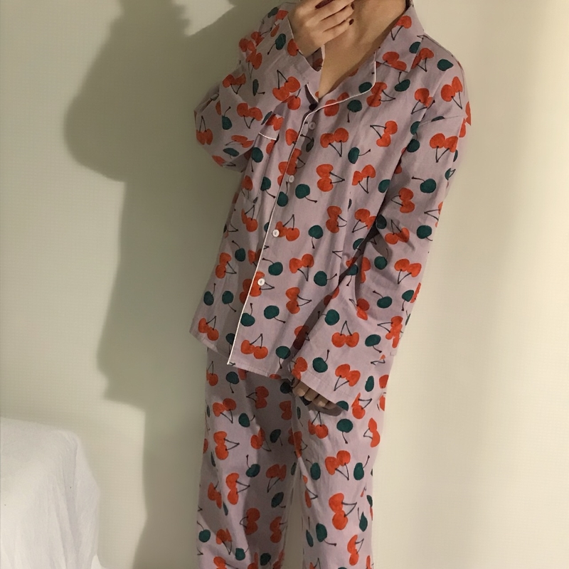 Cotton Cherry Pajama Set Park Shi-chou A luxurious