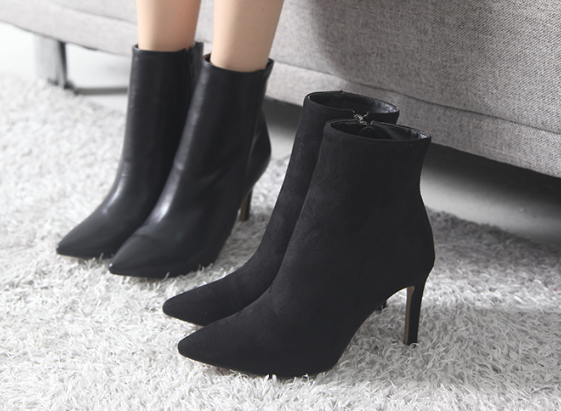 Suede Angle Boots Heel Jacket