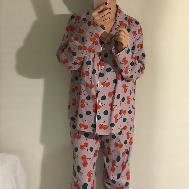 Cotton Cherry Pajama Set Park Shi-chou A luxurious
