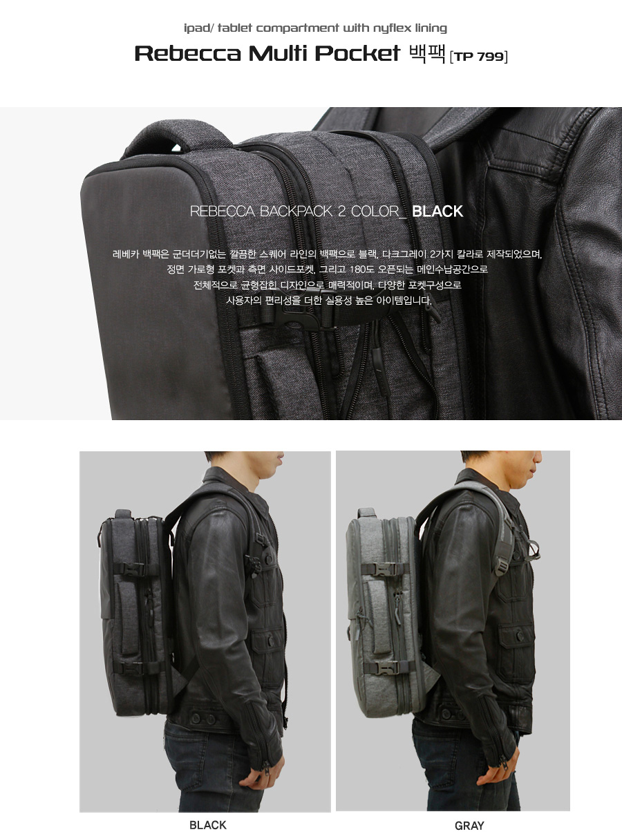 Carrier bag bag simple square backpack 2color trav