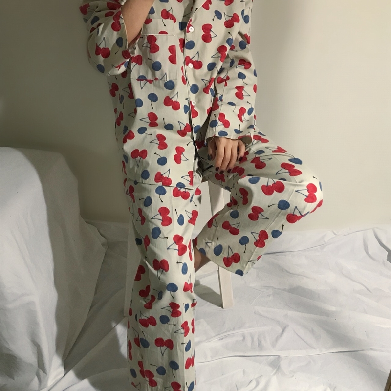 Cotton Cherry Pajama Set Park Shi-chou A luxurious