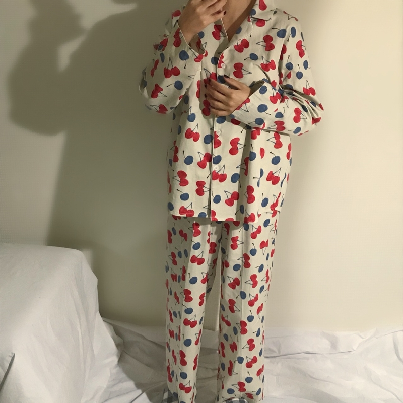 Cotton Cherry Pajama Set Park Shi-chou A luxurious