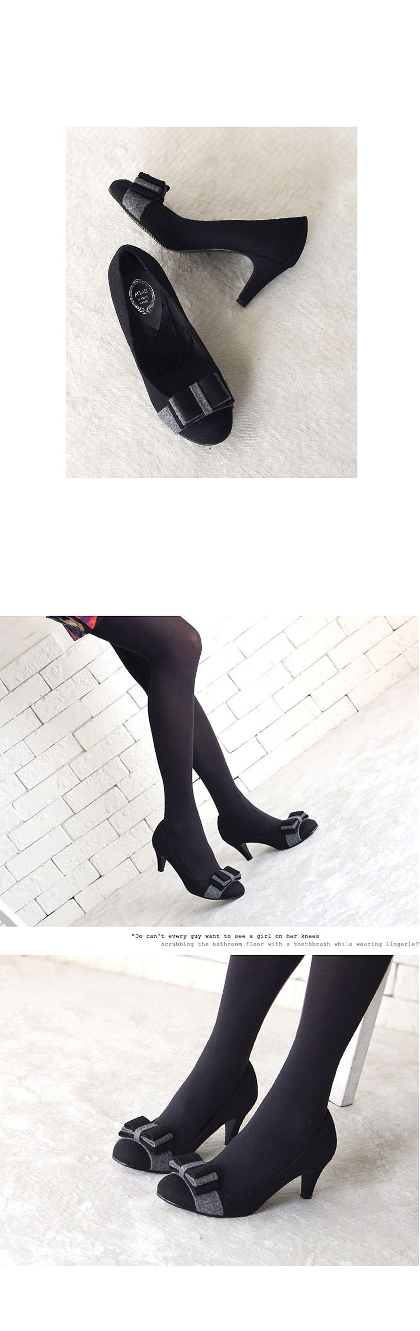 Winter Ribbed Pumps Middel Hill 079 Round Coil Fur