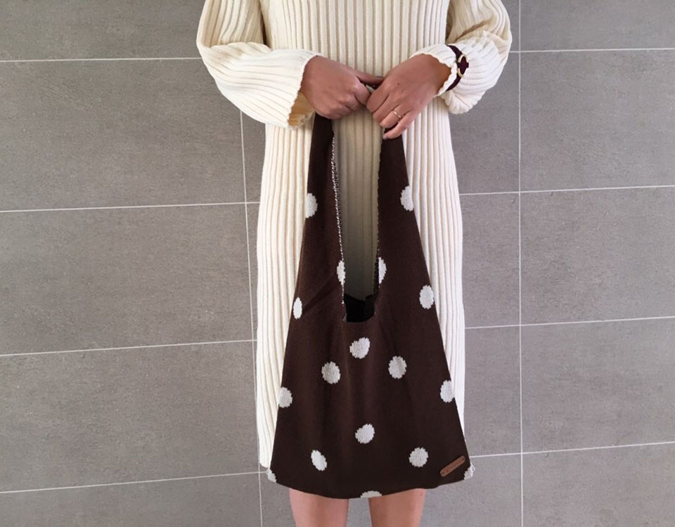 Winter 80% dot Eco-back knit wool 80 Recommended b