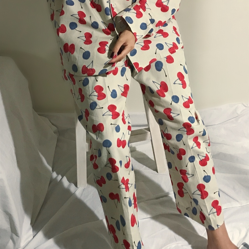 Cotton Cherry Pajama Set Park Shi-chou A luxurious