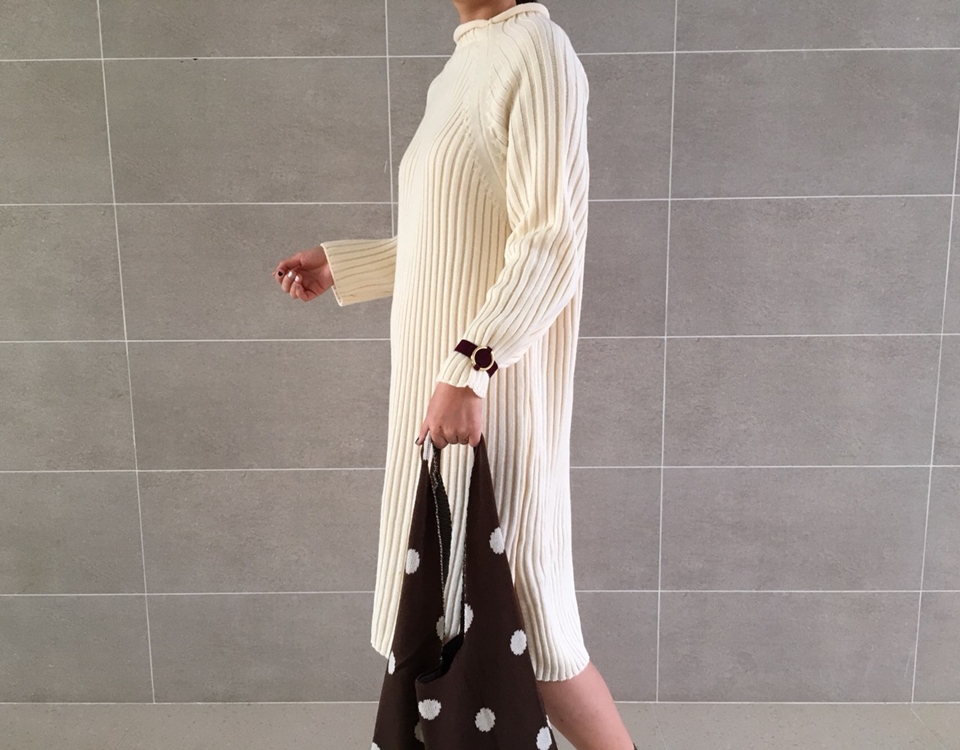 Winter 80% dot Eco-back knit wool 80 Recommended b