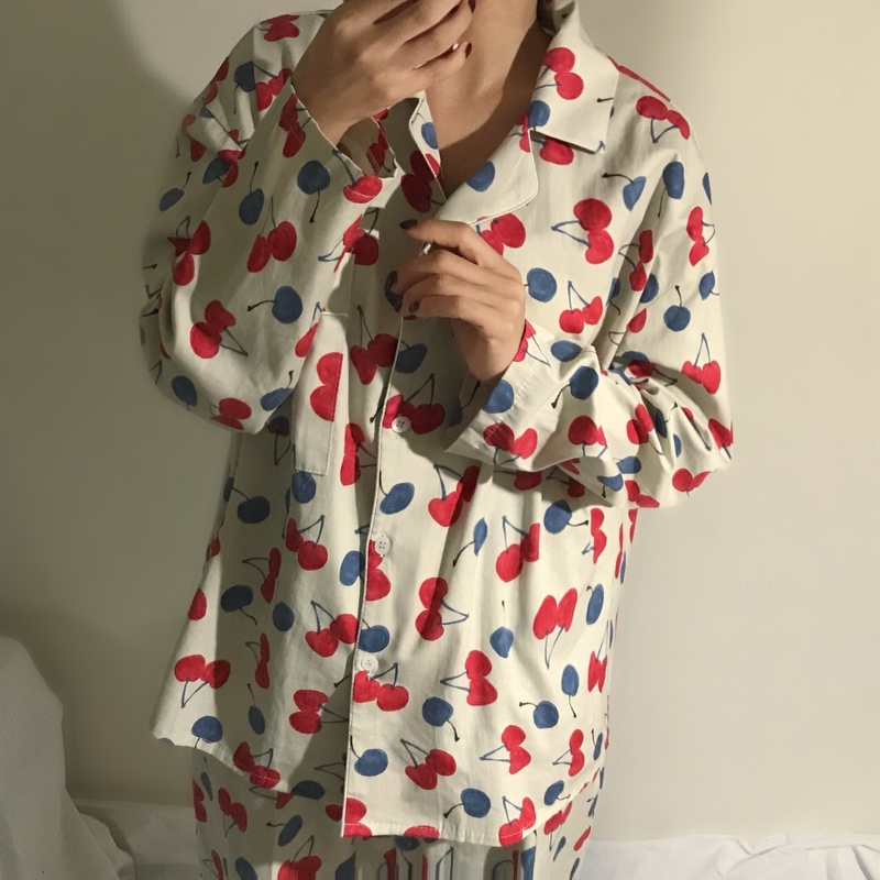 Cotton Cherry Pajama Set Park Shi-chou A luxurious