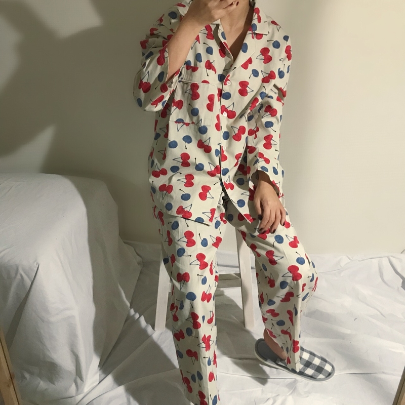 Cotton Cherry Pajama Set Park Shi-chou A luxurious