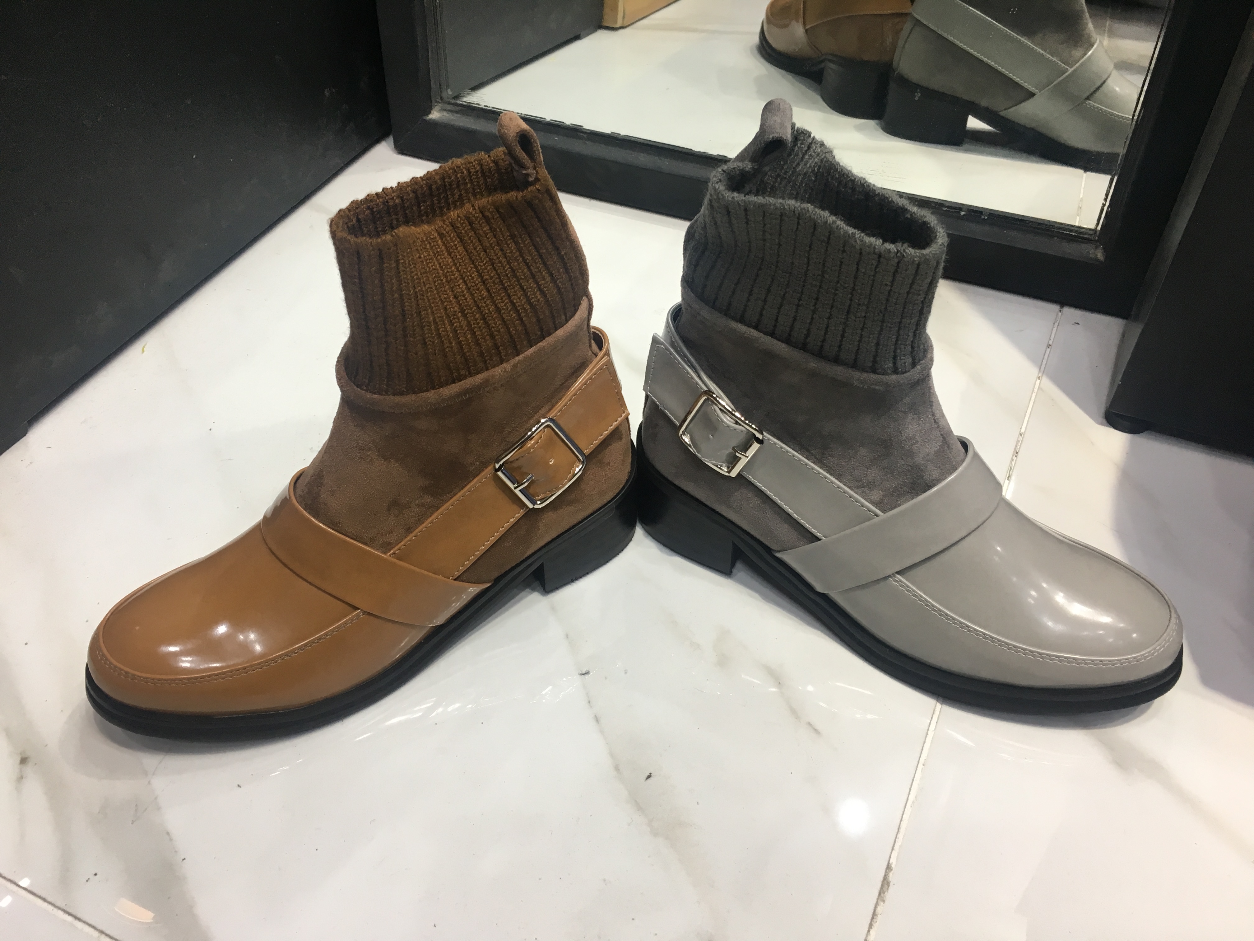 Knit Angle Boots 2017FW Autumn Brand Boots Skinny 