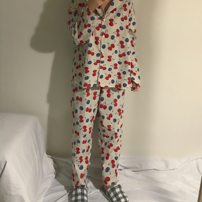 Cotton Cherry Pajama Set Park Shi-chou A luxurious