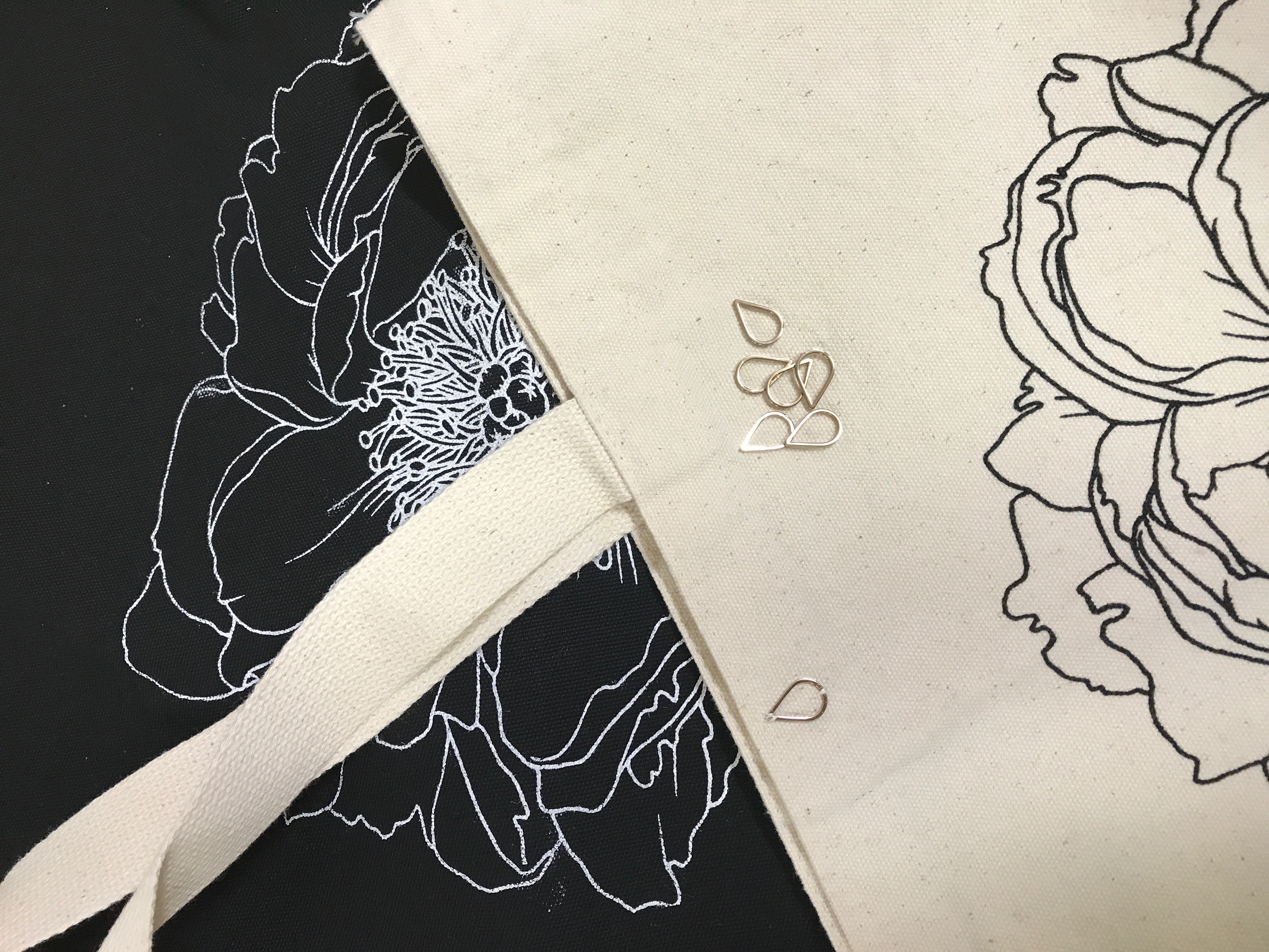 Flower Eco Bag Basic style Modern canvas bag Stron