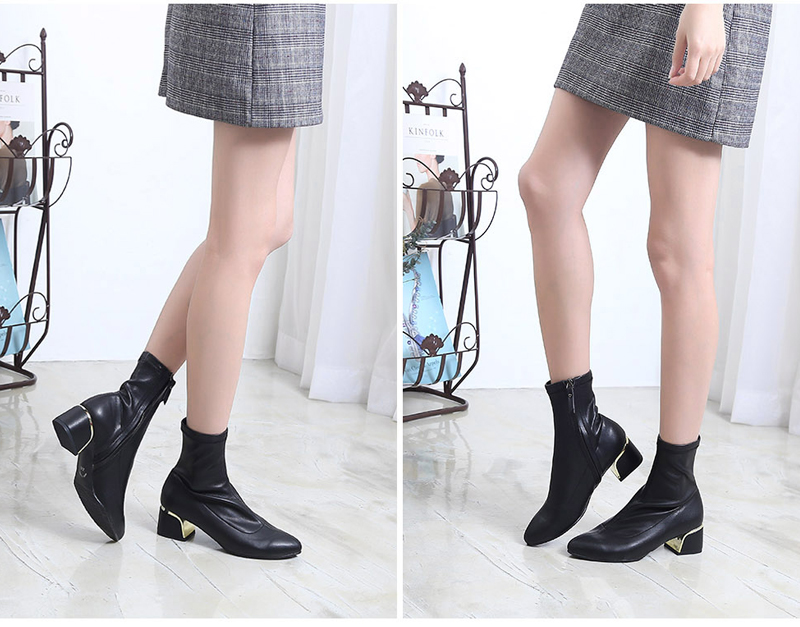 Brushed span socks angle boots 5cm two pieces arti