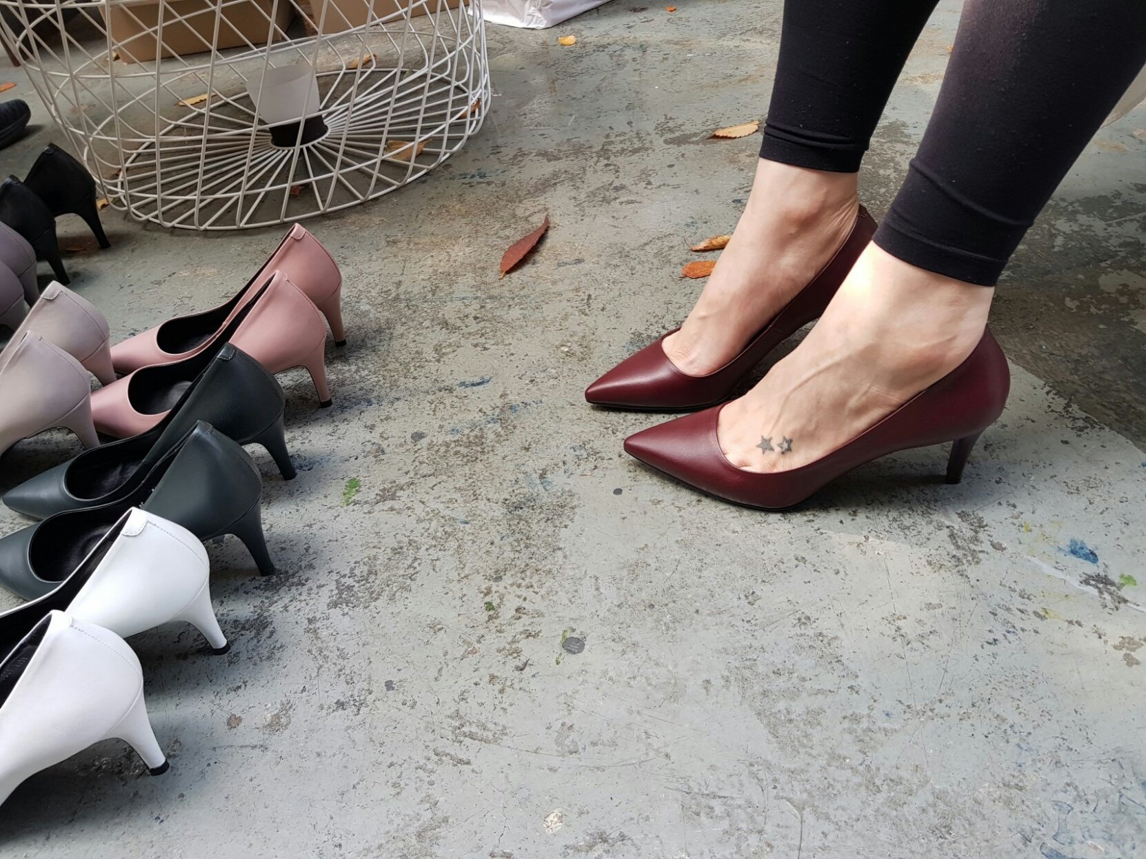 Sun cowhide handmade basic pumps 7color simple sho