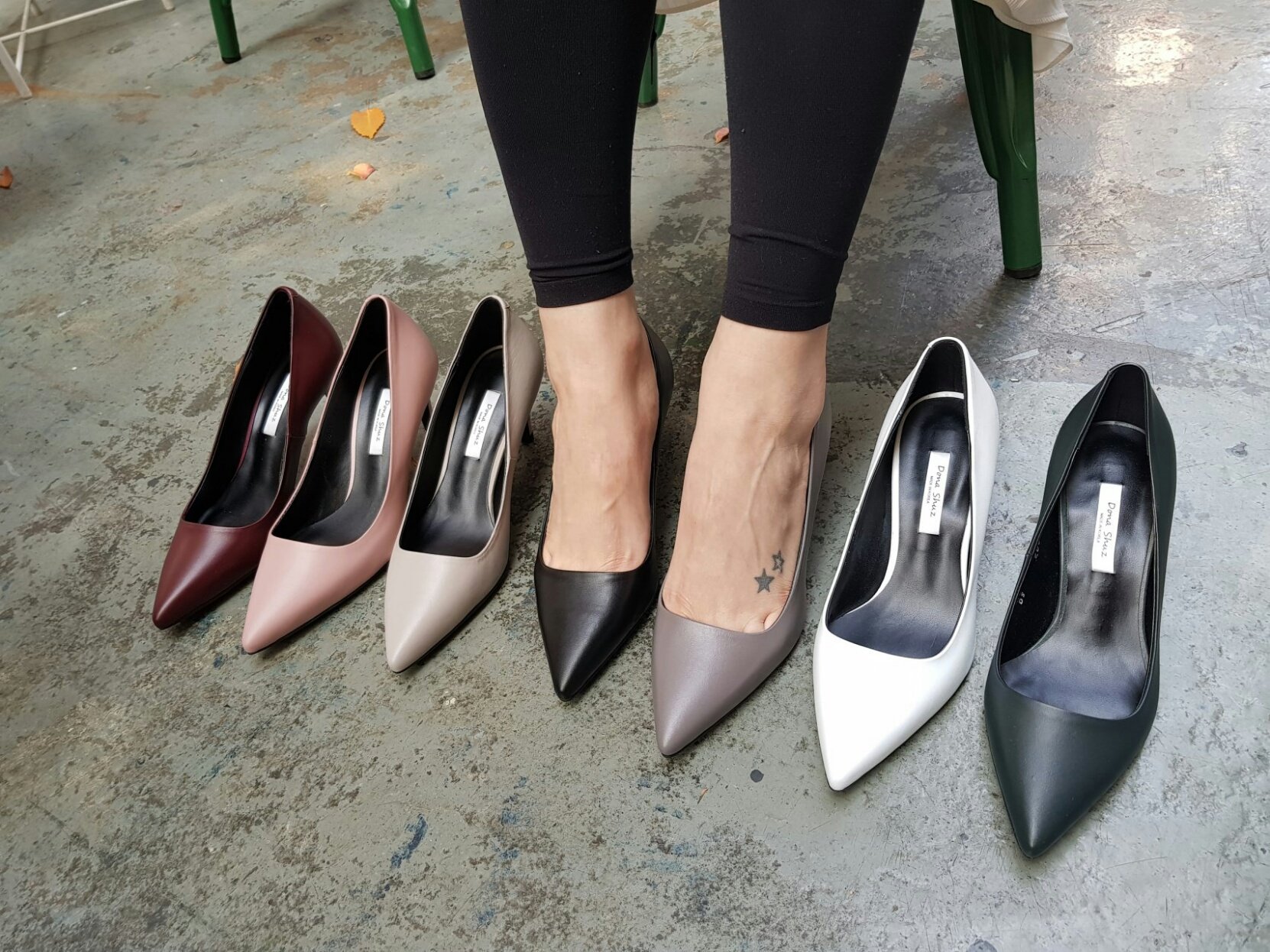 Sun cowhide handmade basic pumps 7color simple sho