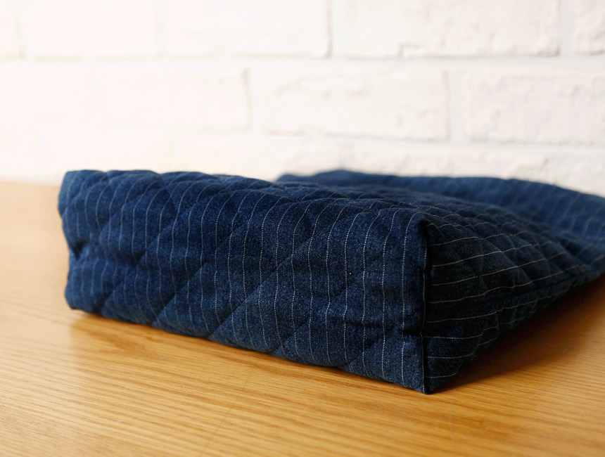 Denim Quilted Stripe Eco Bag Shoulder Bag Durable 