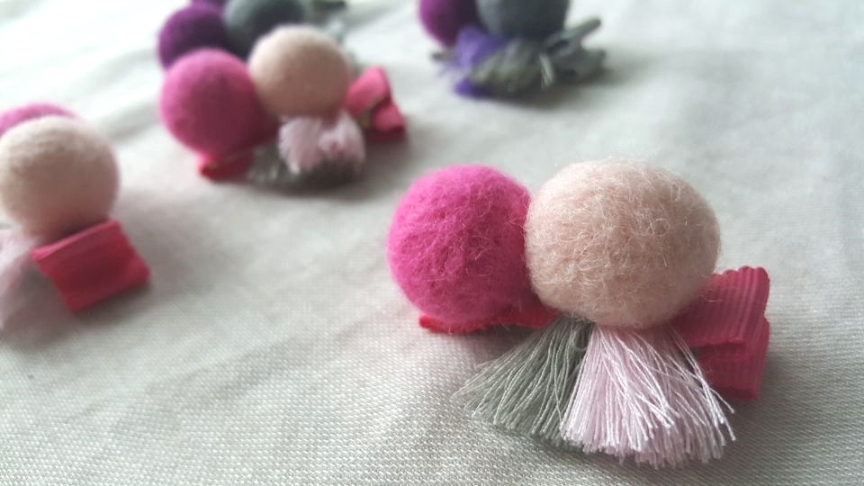 Hair Accessories Tassel Wool Ball Tongue Pin Toddl